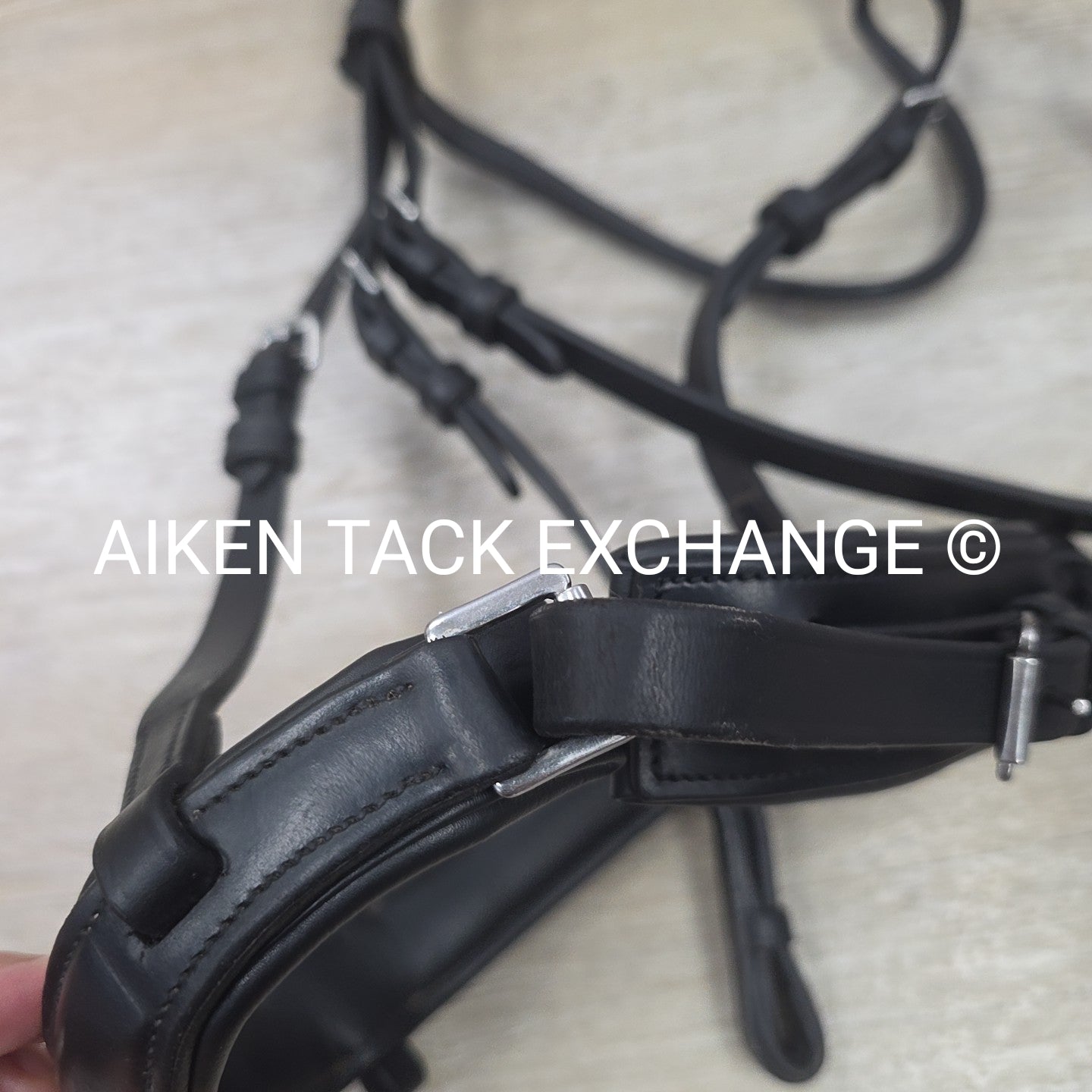 Montar Fair Snaffle Bridle, Missing Flash Strap, Rubber Reins, Black, Size Cob