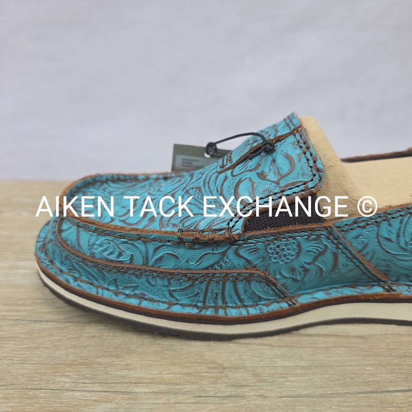 Ariat Brushed Turquoise Floral Embossed Cruisers, Brand New, Size 7.5