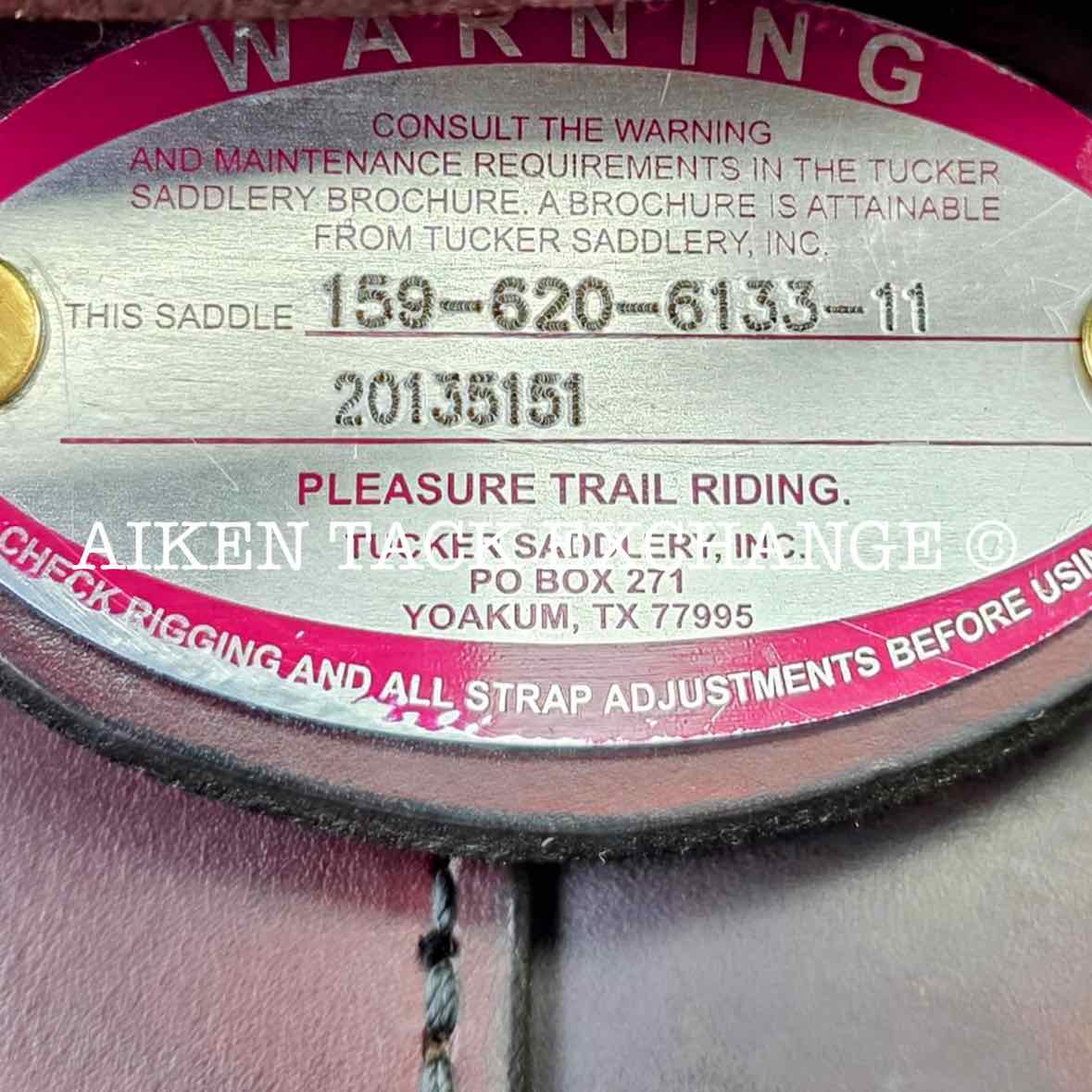 2013 Tucker 159 Endurance Trail Saddle, 16.5" Seat, Medium Tree - Semi QH Bars