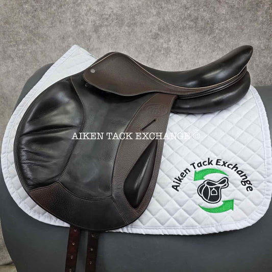 2014 Herve Godignon Jump'In Monoflap Jump Saddle, 17.5" Seat, 3A Flap, Medium Tree, Foam Panels
