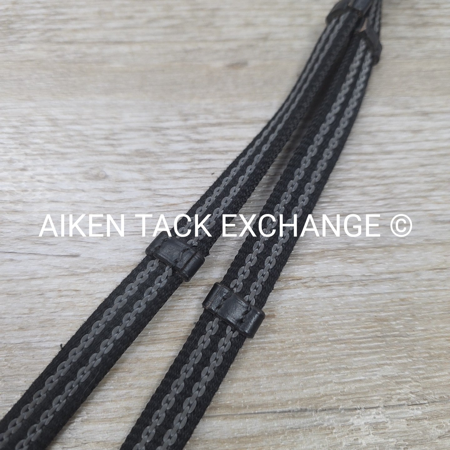 Rubberized Grip Reins, Black, Size Full