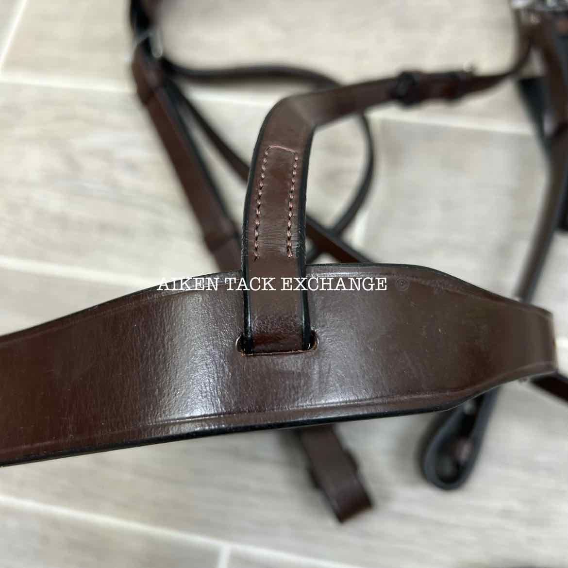 KL Select KL Italia Foxwell Hunt Bridle with Reins, Brown, Size Full