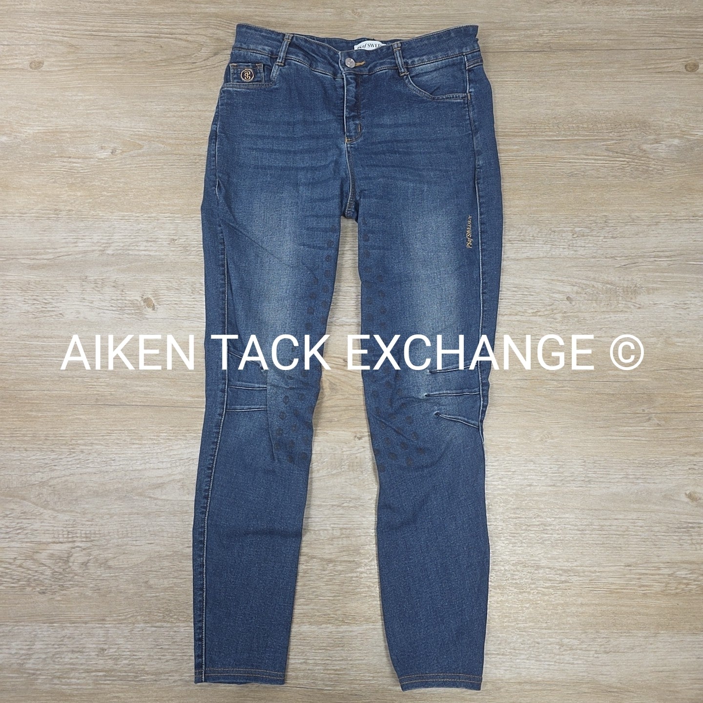 PS of Sweden Maggie Silicone Grip Full Seat Denim Breeches, Size 42 US 30