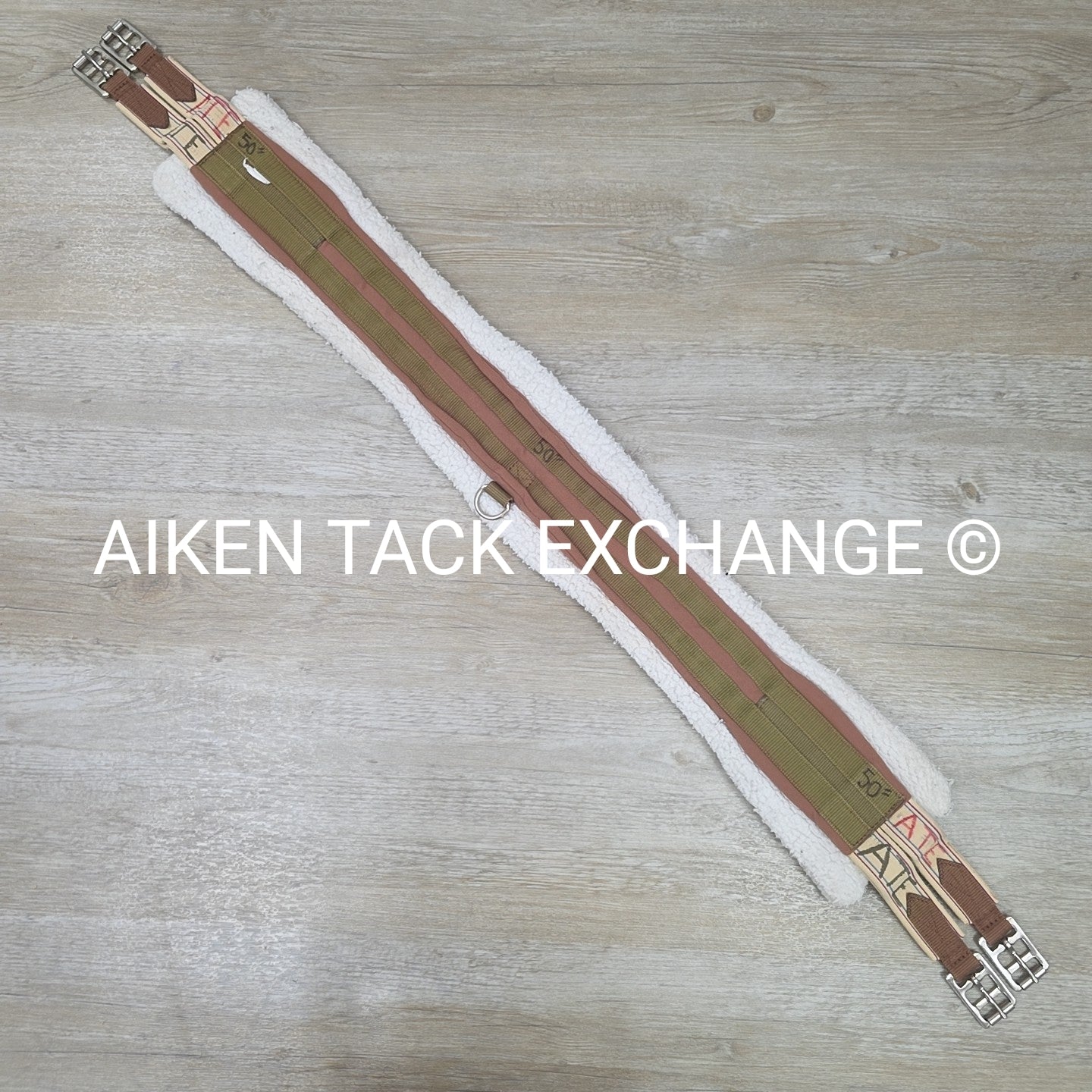 Fleece Double End Elastic Girth, Brown, 50"