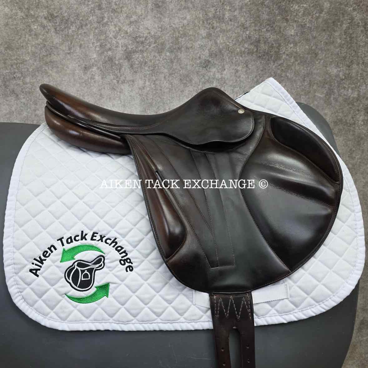 2007 Butet Monoflap Jump Saddle, 17" Seat, 3 Flap, Medium Tree, Foam Panels, Full Calfskin Leather