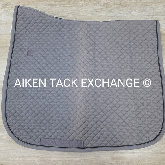 Dover Saddlery Dressage Saddle Pad, Grey with Black Piping