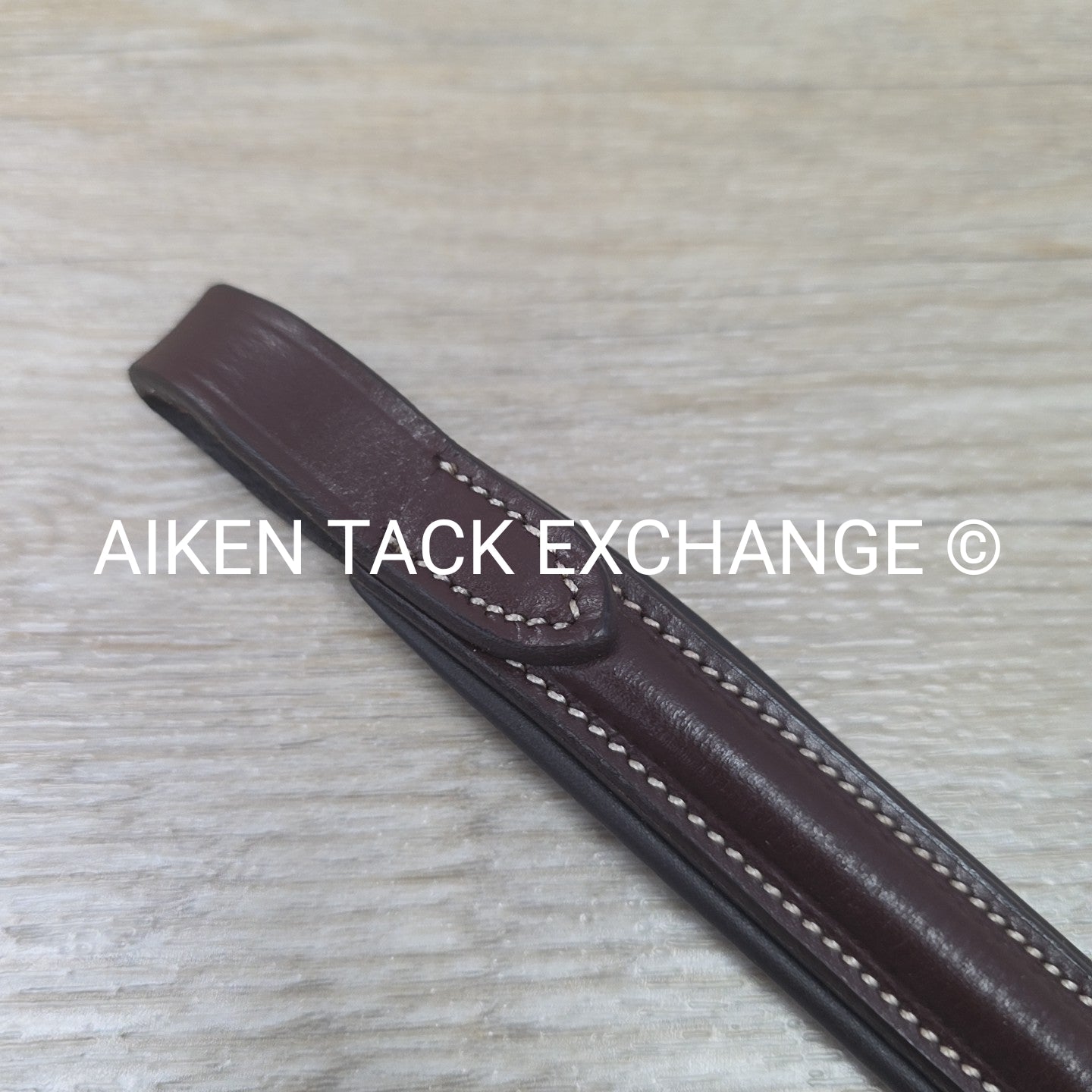 Plain Round Raised Padded Browband, Brown, 15"