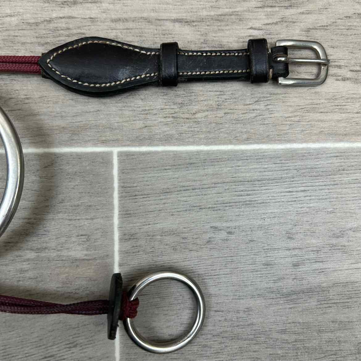 Coronet Single Joint Eggbutt Gag Bit with Rope Cheek Pieces 5"