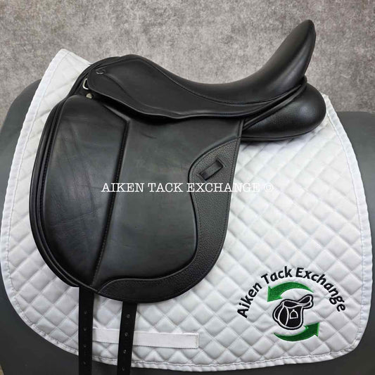Gullikson Jerger-Genser Dressage Saddle, 17.5" Seat, Extra Short Flap, Wide Tree, Wool Flocked Panels