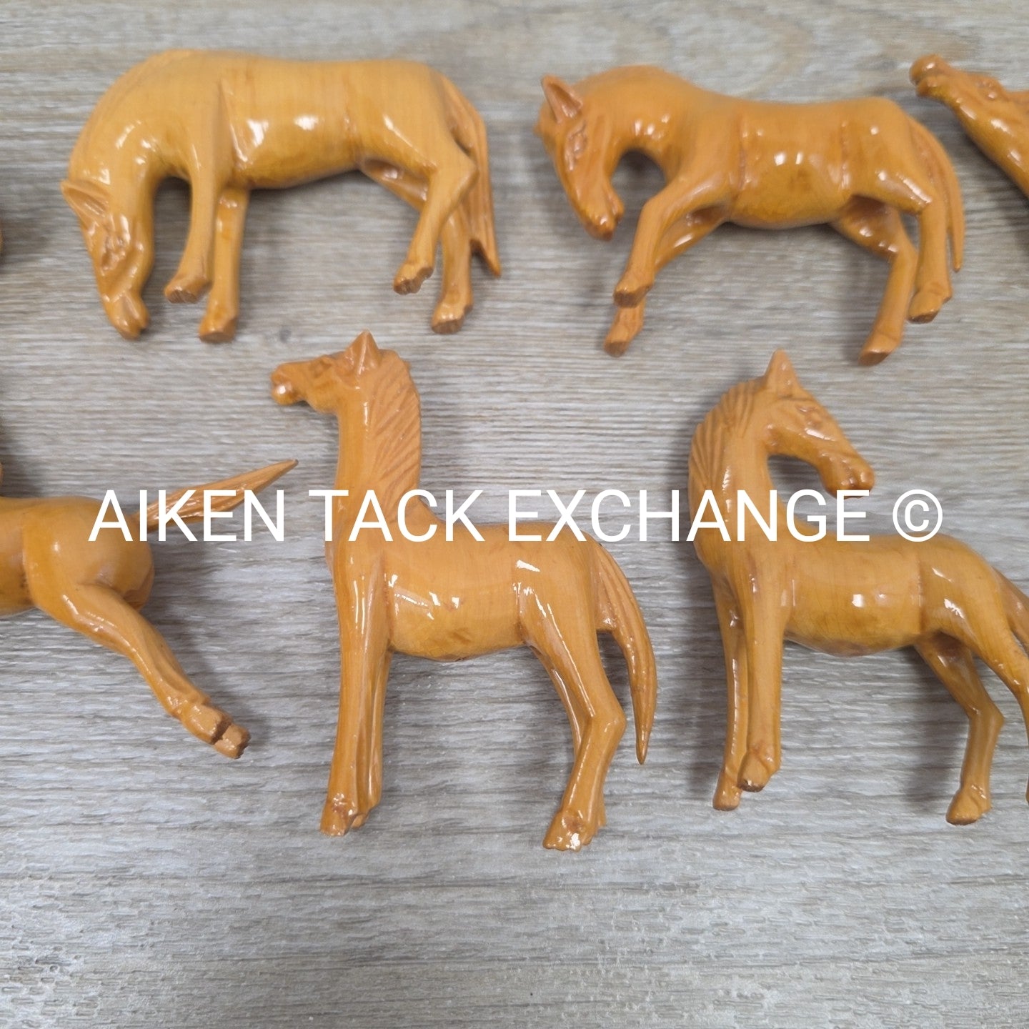 Handcarved Wooden Horses - Set of 8