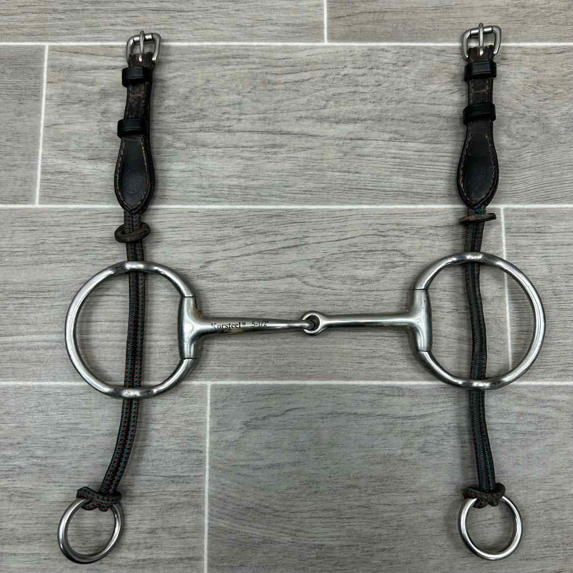 Korsteel Single Joint Eggbutt Gag Bit with Nunn Finer Rope Cheek Pieces, 5.5"