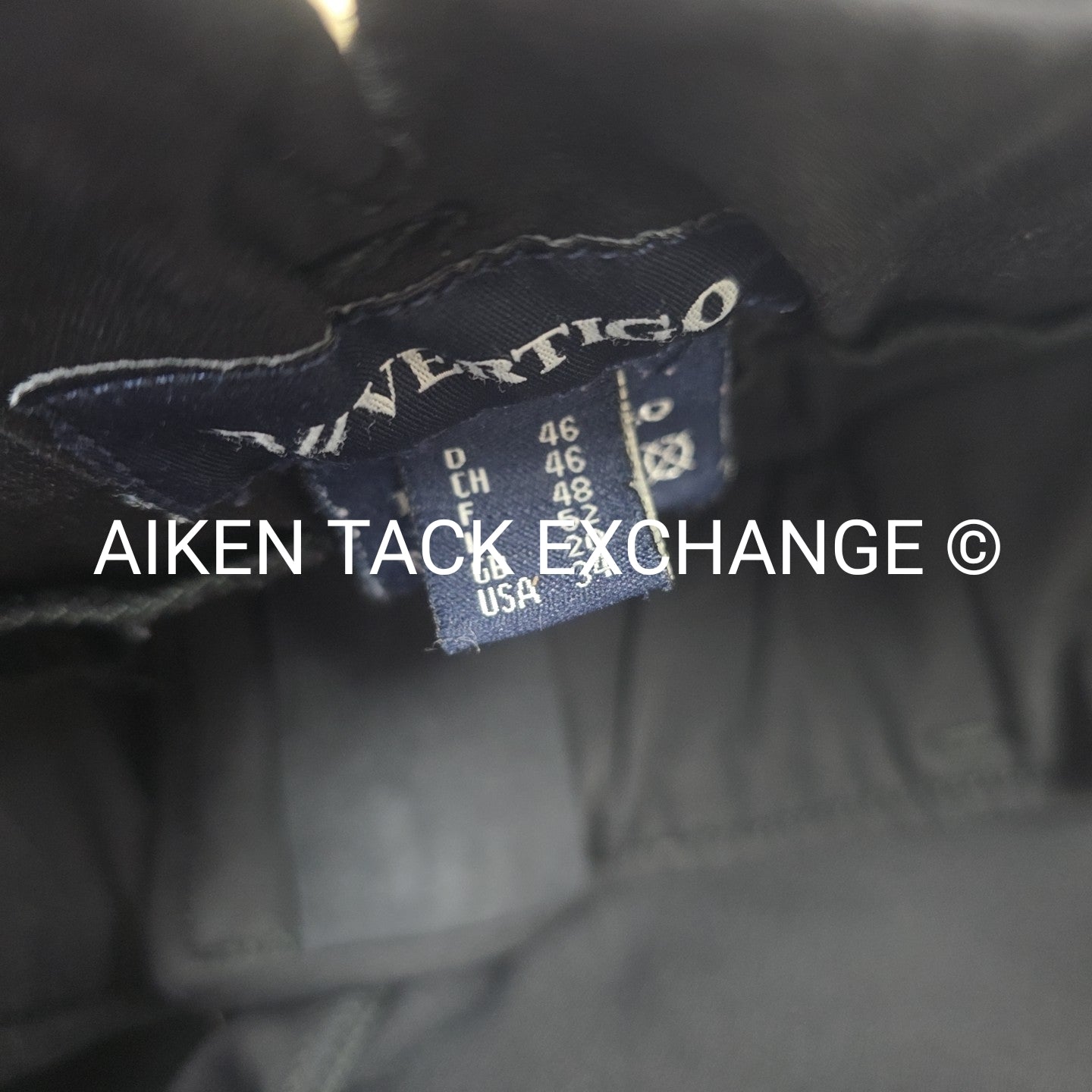 B. Vertigo Full Seat Silicone Grip Breeches, Size 34