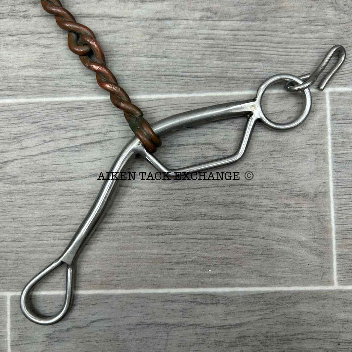Single Joint Copper Twisted Wire Sliding Gag Bit 5" (No Curb Chain)