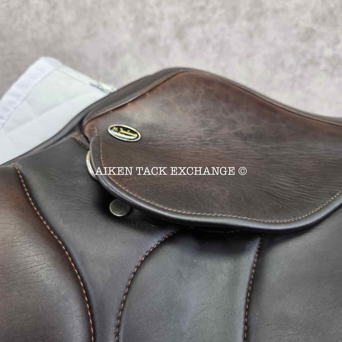 2012 Marcel Toulouse Marielle Monoflap Jump Saddle, 17.5" Seat, Genesis Adjustable Tree, Wool Flocked Panels