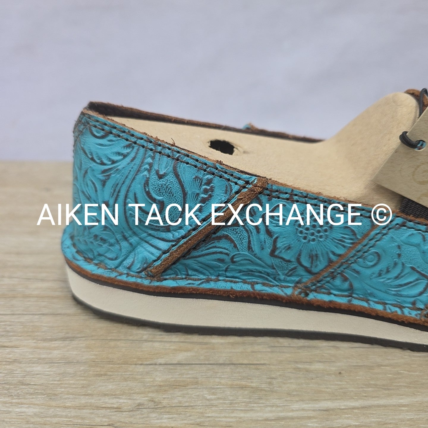 Ariat Brushed Turquoise Floral Embossed Cruisers, Brand New, Size 7.5