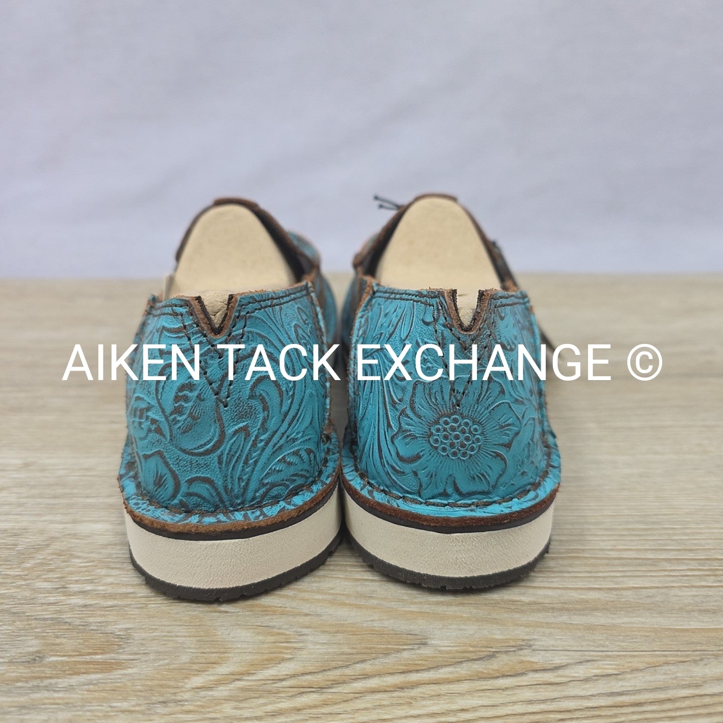 Ariat Brushed Turquoise Floral Embossed Cruisers, Brand New, Size 7.5