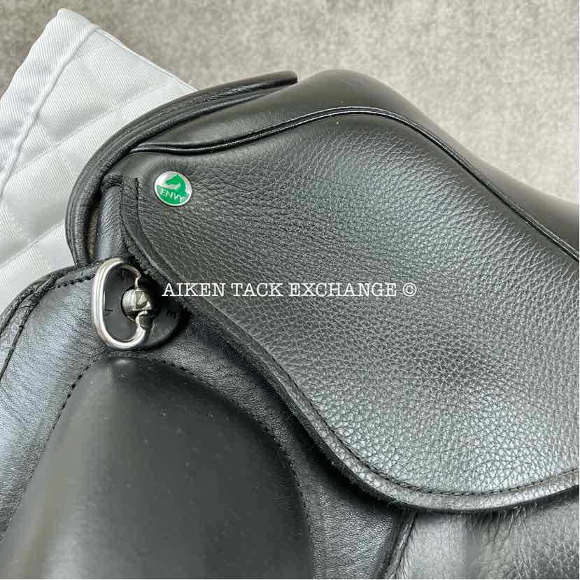 2023 Envy by Custom Saddlery Rhythm Monoflap Dressage Saddle, 17" Seat, Adjustable Tree, Wool Flocked Panels