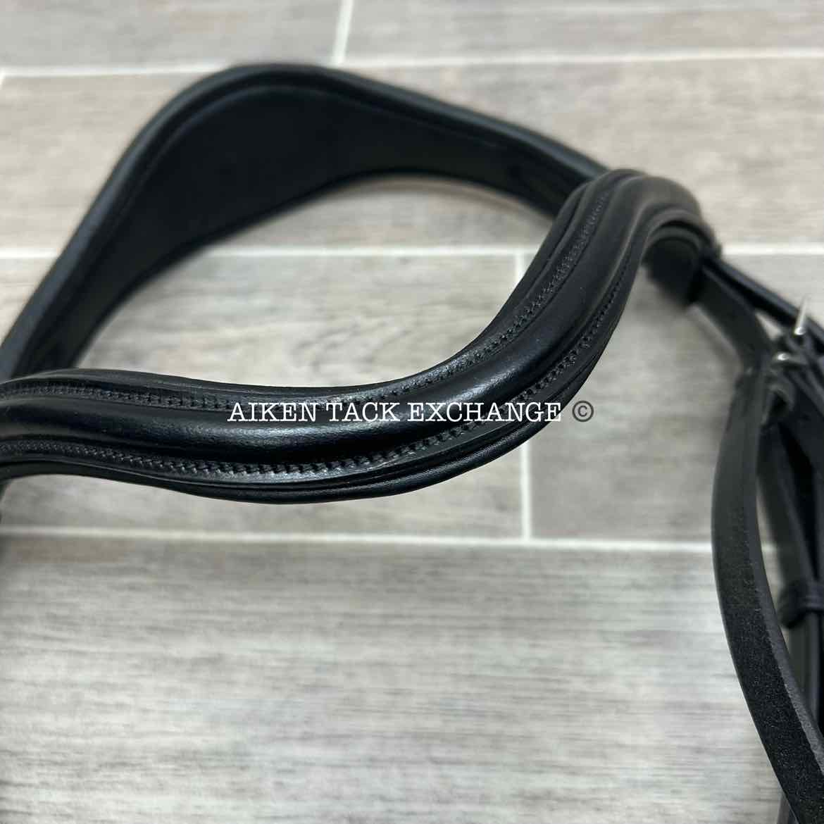 KL Select Red Barn Arena Ergonomic Bridle with Reins, Black, Size Full