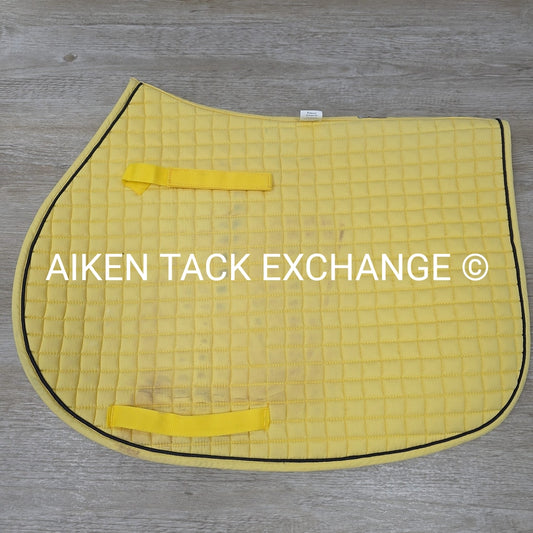 PRI Princess All Purpose Saddle Pad, Yellow with Black Piping