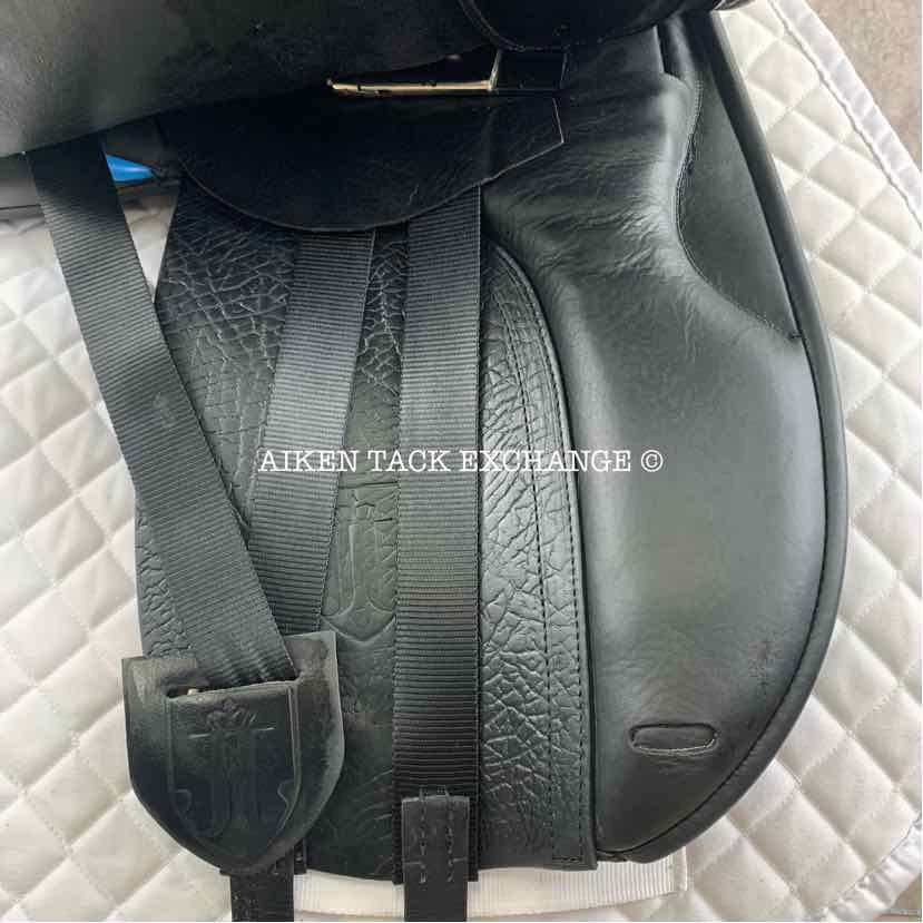 2022 Fluff's Saddlery Dressage Saddle, 17" Seat, Medium Wide Tree, Wool Flocked Panels with Shoulder Relief, Buffalo Leather