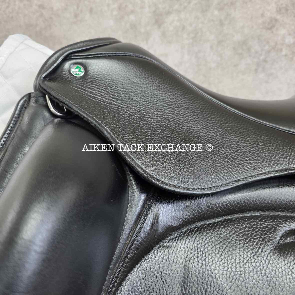 2023 Envy by Custom Saddlery Aurora Monoflap Dressage Saddle, 17.5" Seat, Adjustable Tree, Wool Flocked Panels