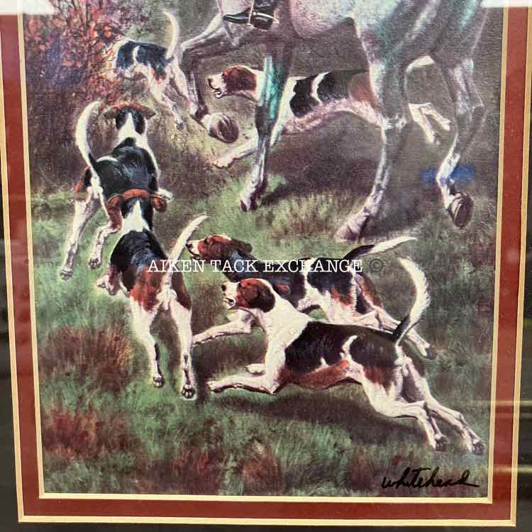 Whitehead Fox Hunt Print, Matted and Framed, 14.5" x 20.5"