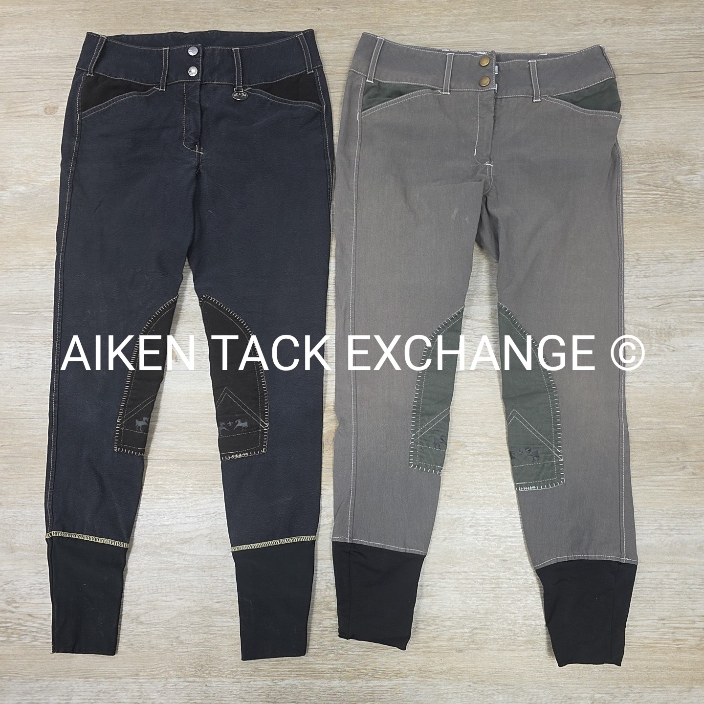 BARGAIN BUNDLE: 2 Pair Equine Couture Knee Patch Breeches, Size 28