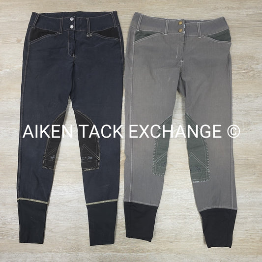 BARGAIN BUNDLE: 2 Pair Equine Couture Knee Patch Breeches, Size 28