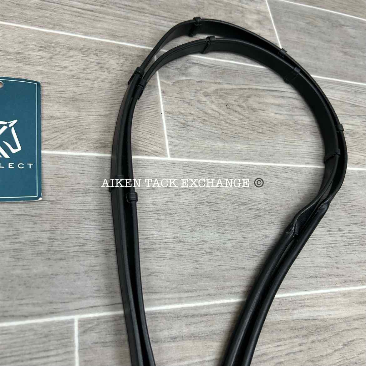 KL Select Flexion Rolled Snaffle Bridle with Reins, Black, Size Full