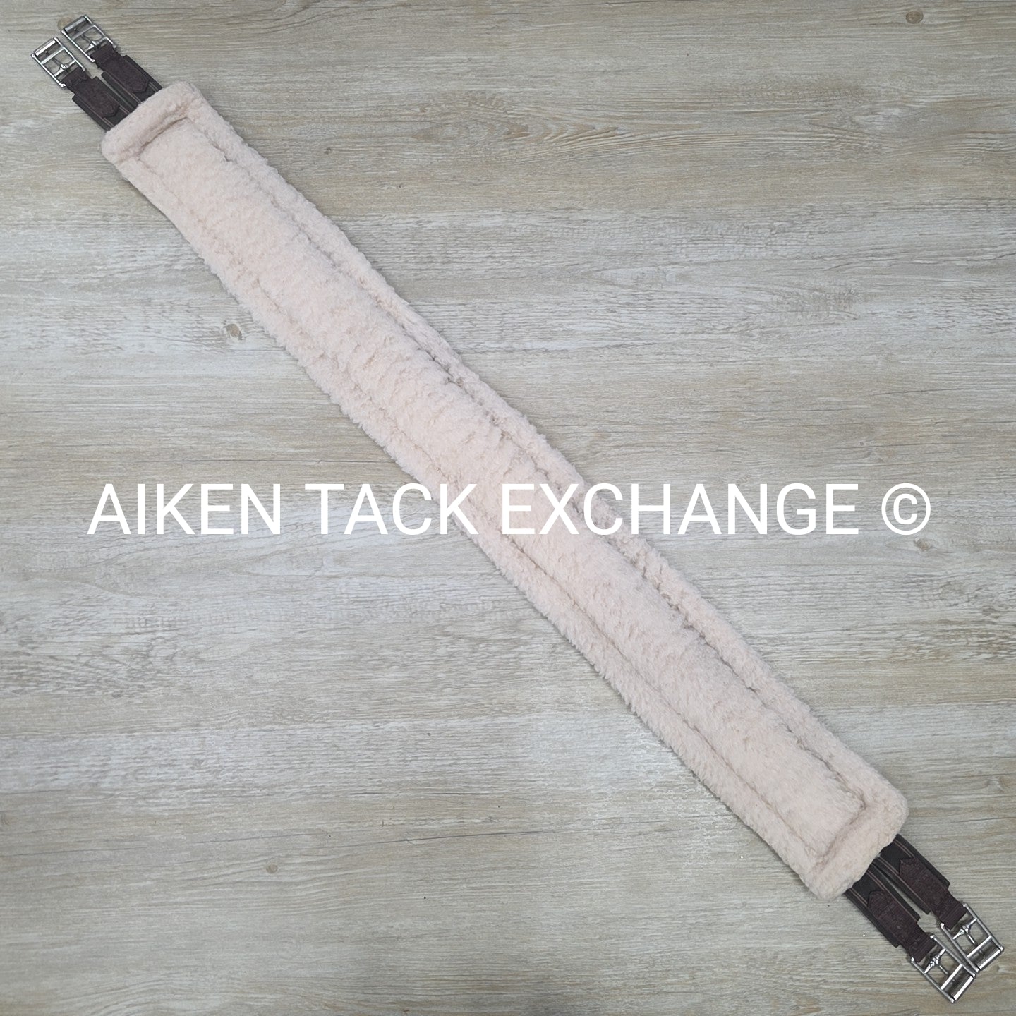 Shires Fleece Girth with Double End Elastic, Brown, 56"