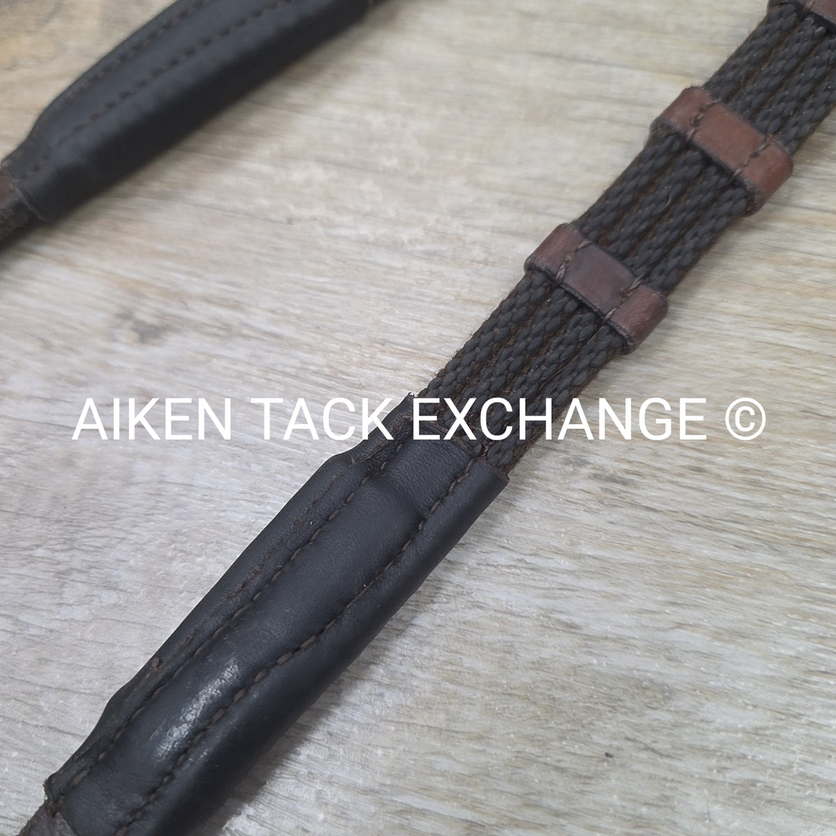 Correct Connect Sure Grip Rubber Reins with 1" Hand Stops, Brown, 55"