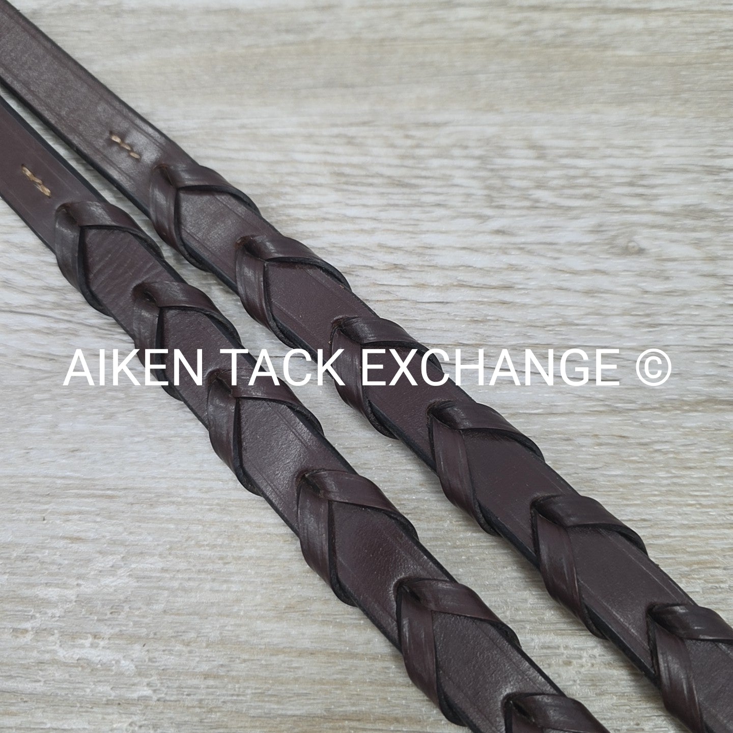 KL Select Red Barn Round Raised Fancy Stitch Laced Reins, Brown, Size Full