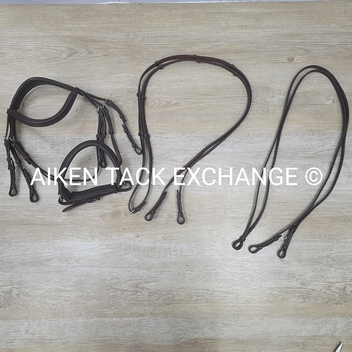 Excelle Monocrown Double Weymouth Bridle with Both Reins, Brown, Size Cob