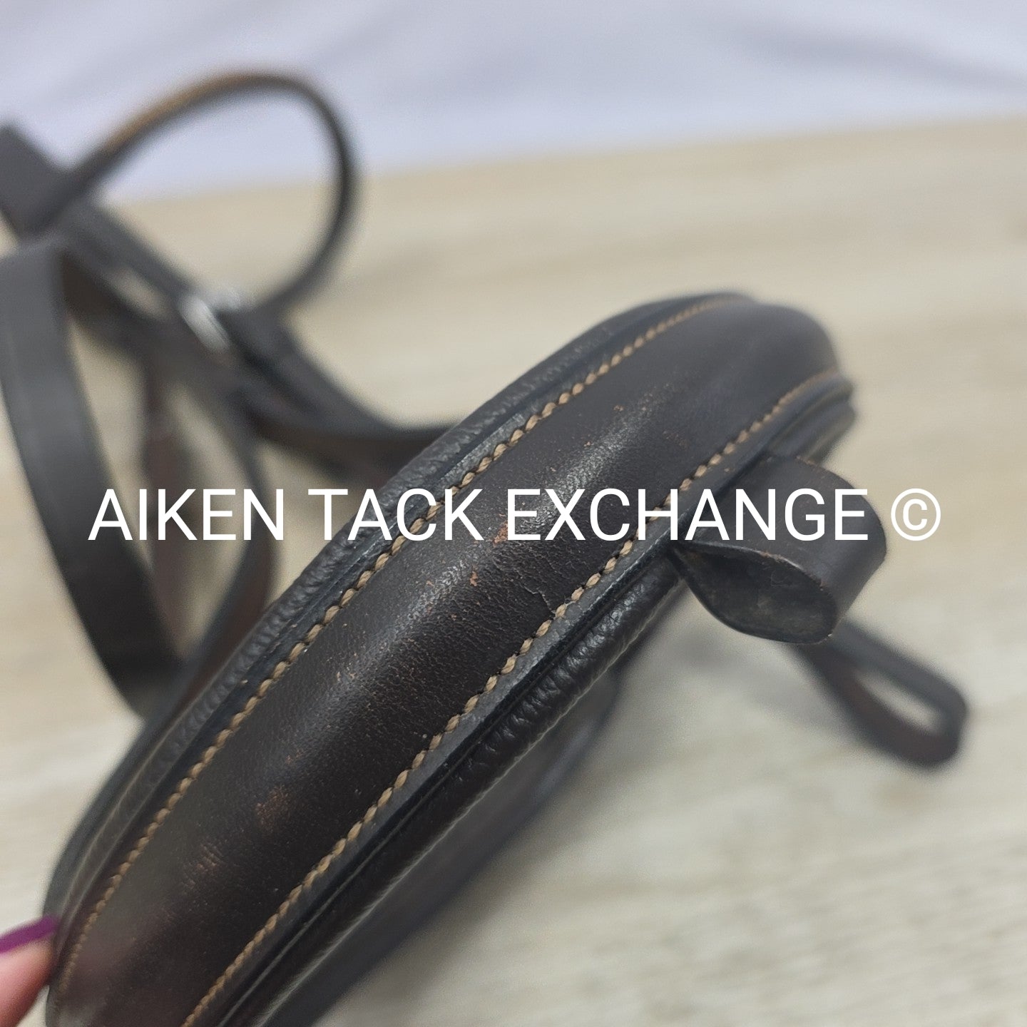 English Bridle with Clincher Noseband, No Flash Strap, No Reins, Brown, Size Cob