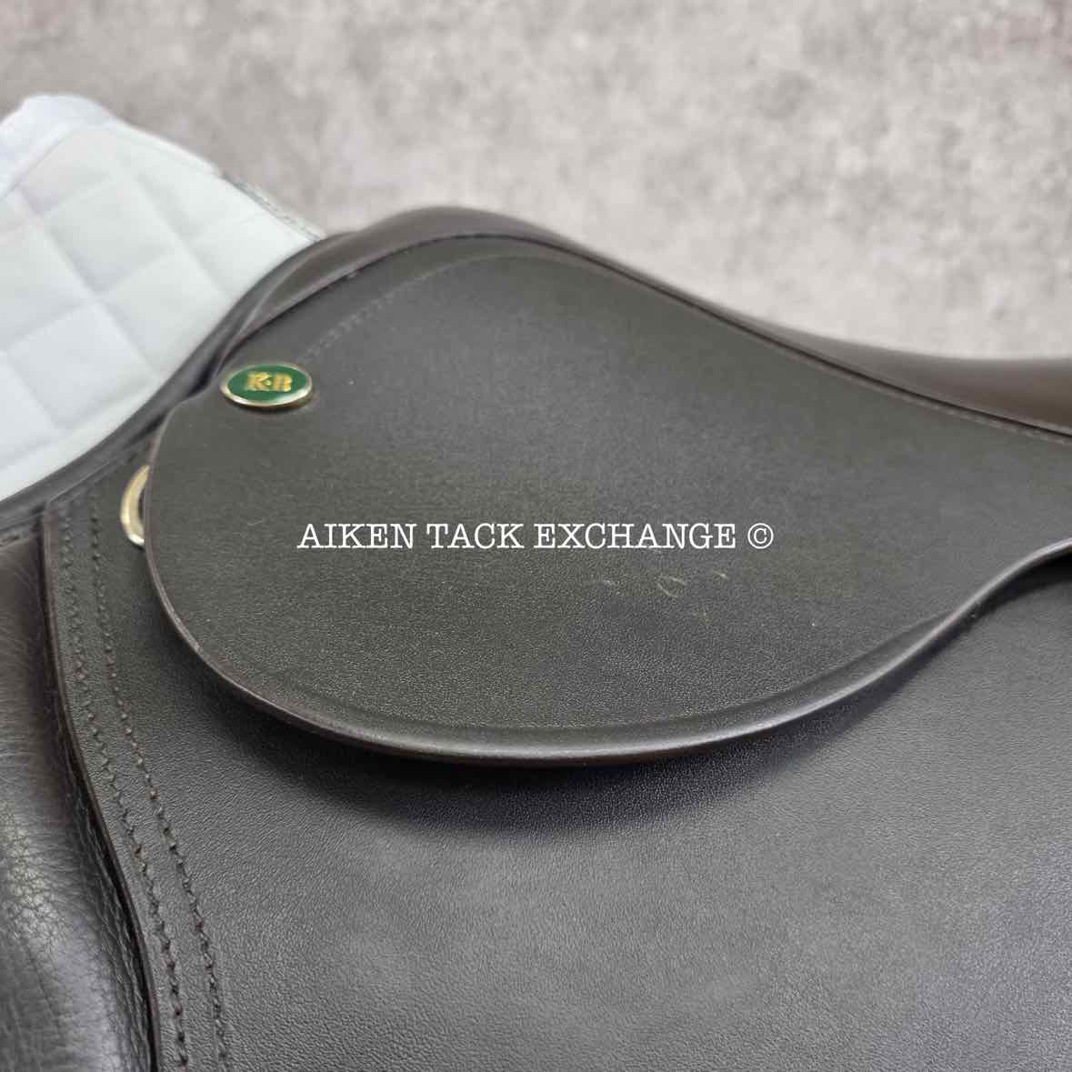 Keith Bryan Santis Close Contact Jump Saddle, 17.5" Seat, MW/W Tree, Wool Flocked Panels