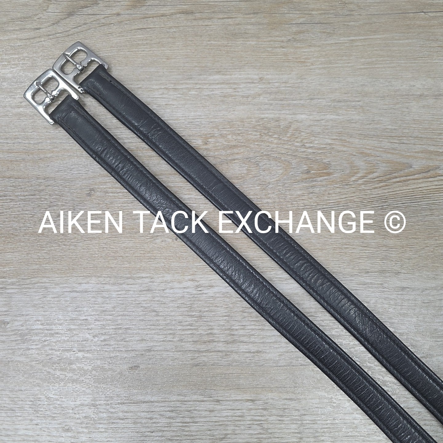 English Stirrup Leathers, Black, 58"