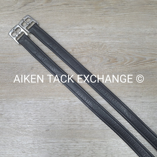 English Stirrup Leathers, Black, 58"