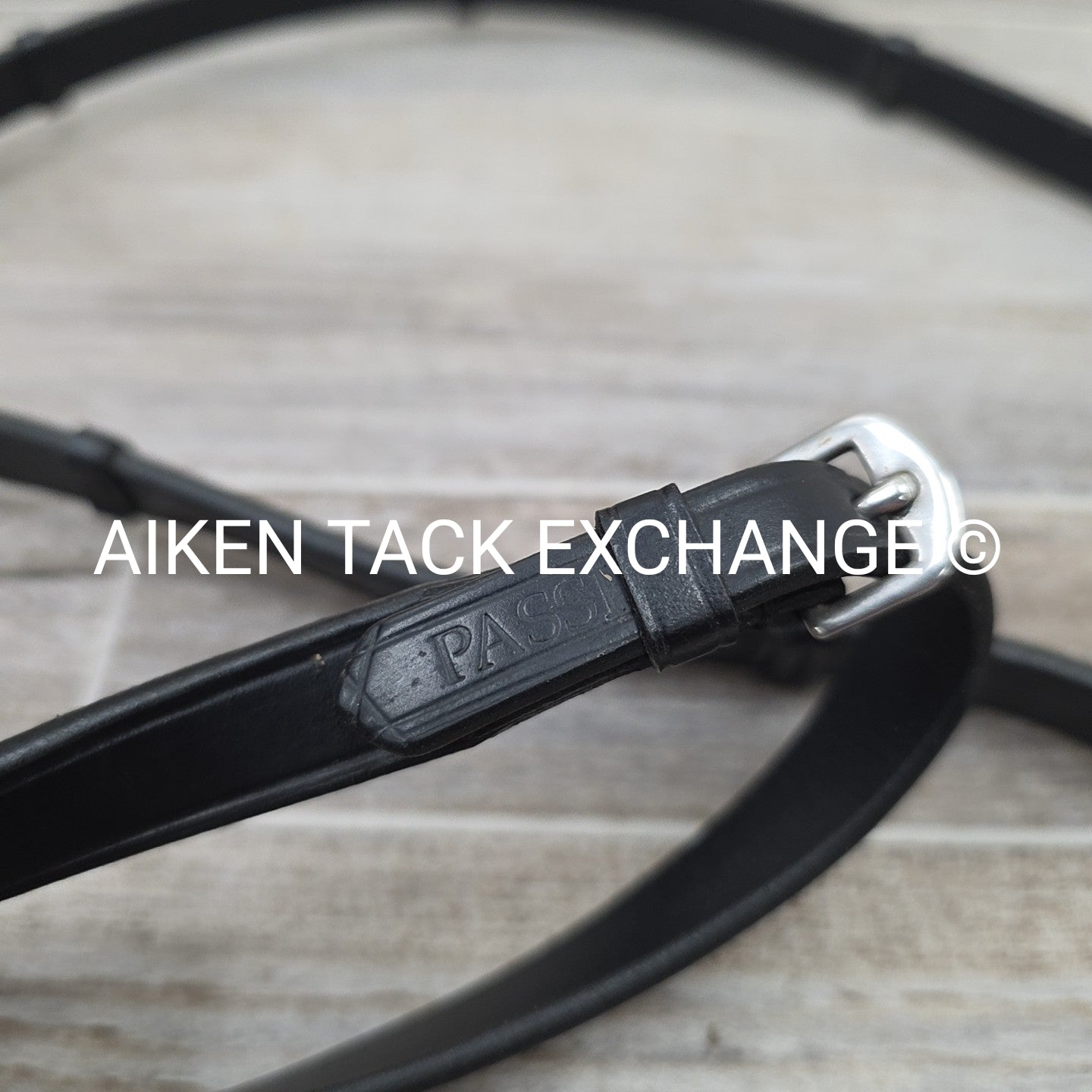 Passier Leather Reins with Hand Stops, Black, 56"