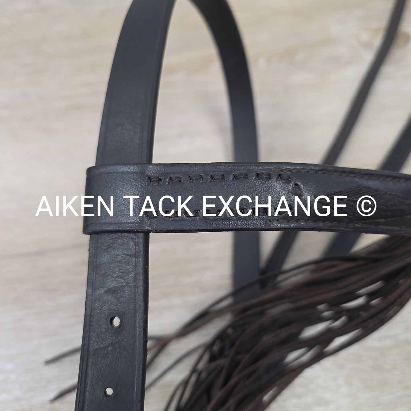 Fringe Browband Bridle with Matching Reins, Black, Size Full