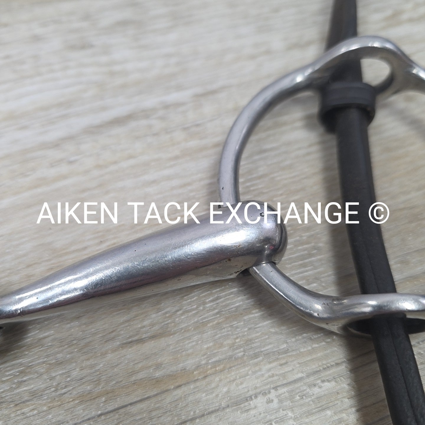 Single Joint Loose Ring Gag Bit with Leather Cheek Pieces 5.5"