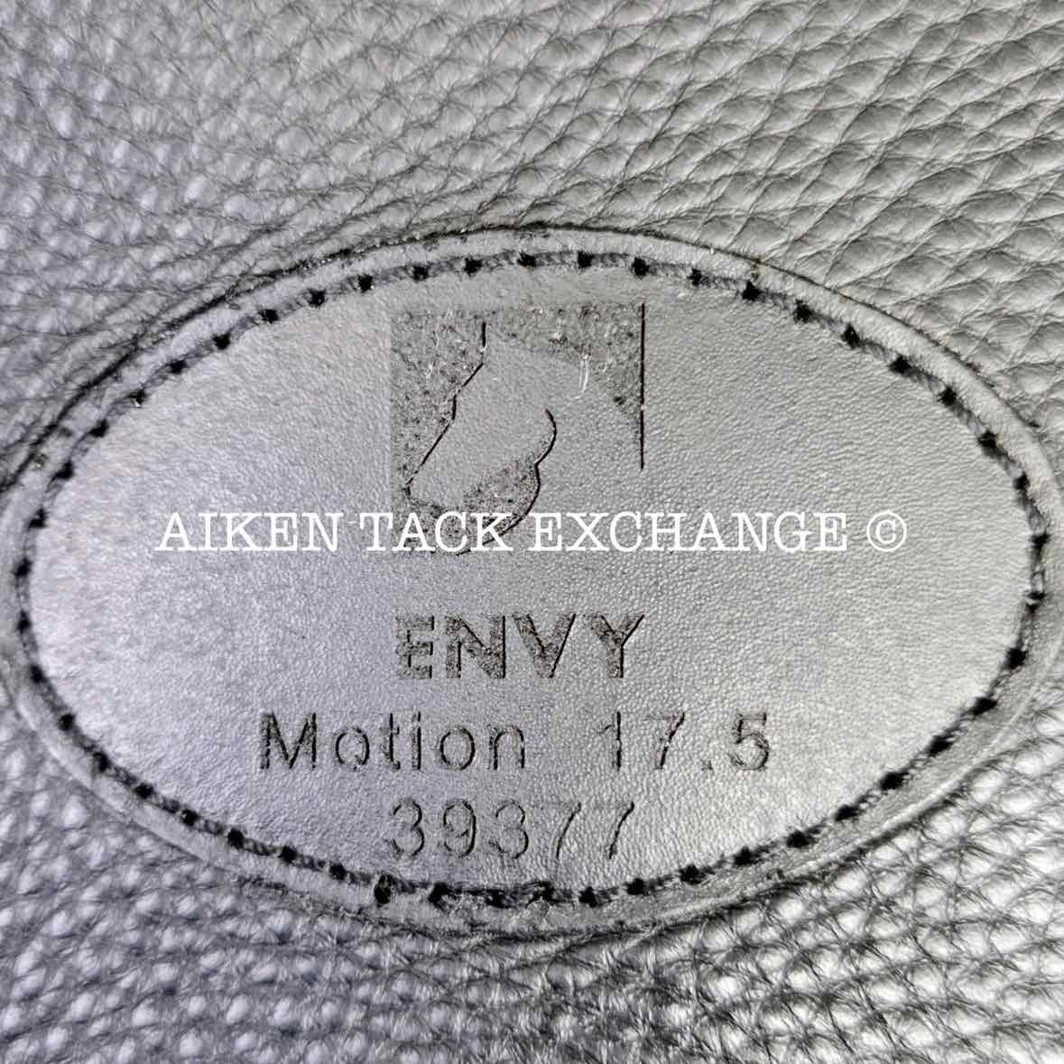 2023 Envy by Custom Saddlery Motion Monoflap Dressage Saddle, 17.5" Seat, Adjustable Tree, Wool Flocked Panels