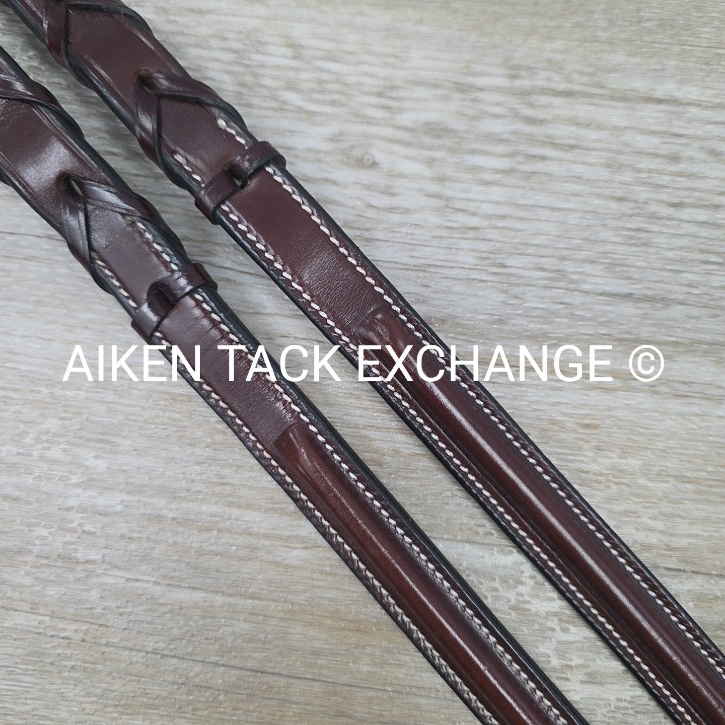 KL Select Round Raised Fancy Stitched Laced Reins, Brown, Size Full