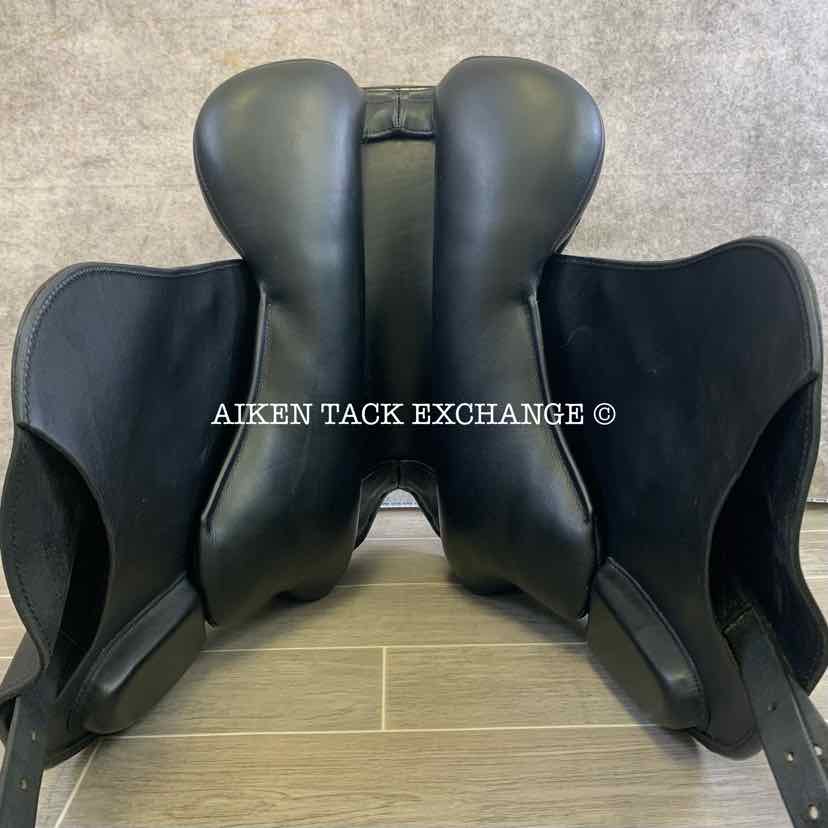 **SOLD** Laser Monoflap Dressage Saddle, 17.5" Seat, Medium Tree, Wool Flocked Panels