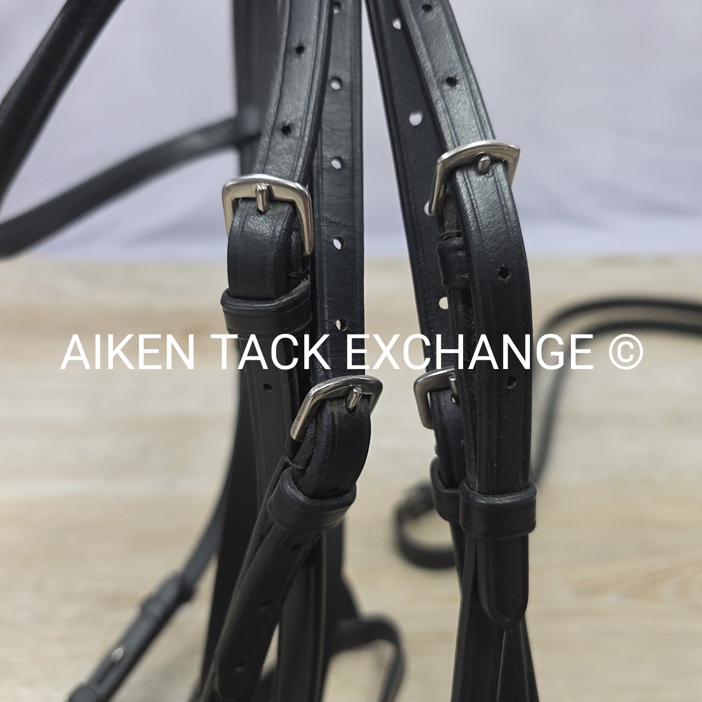 Bobby's English Tack Weymouth Double Bridle with Matching Rein Set, Black, Size