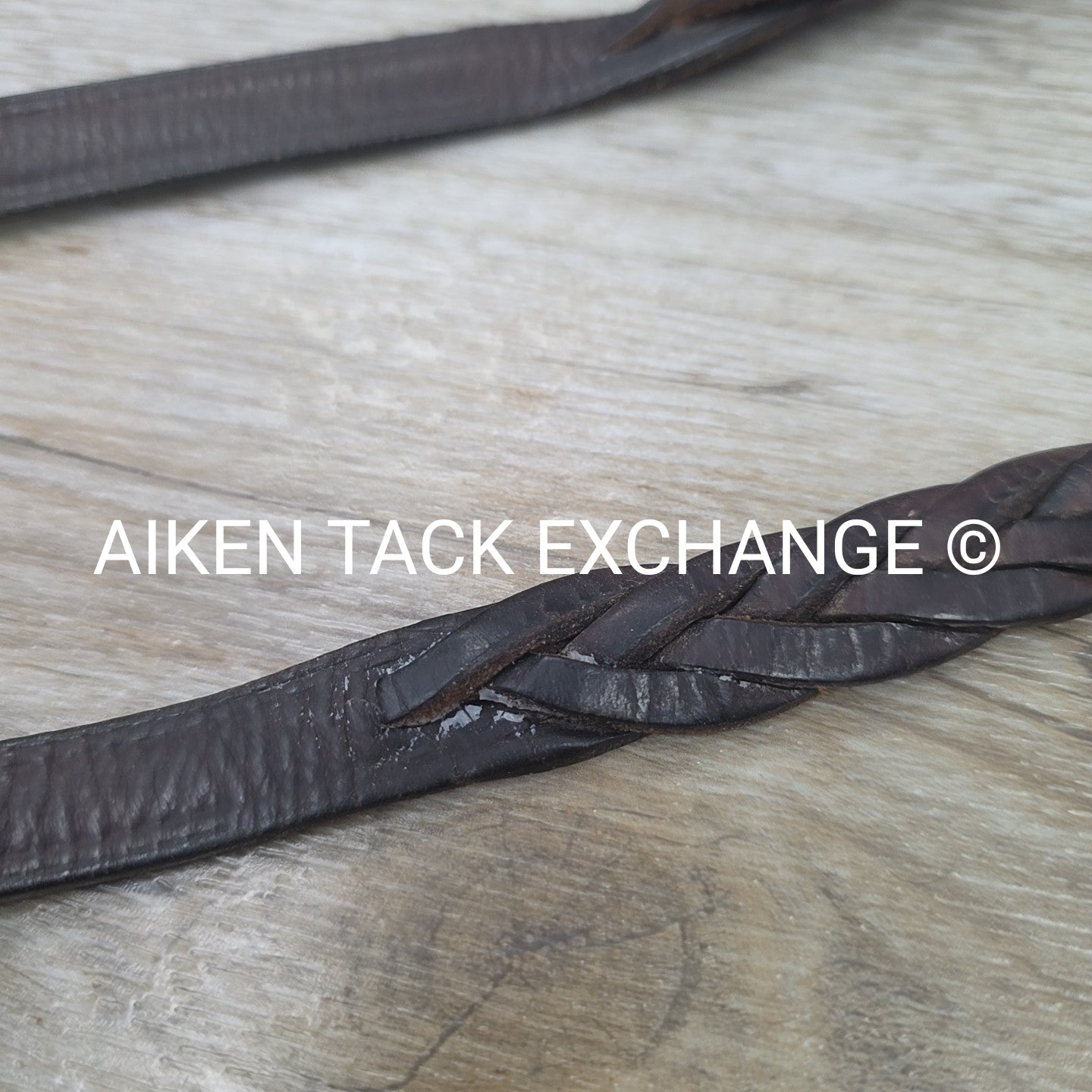 Tory Leather Braided Reins, Brown, 60"