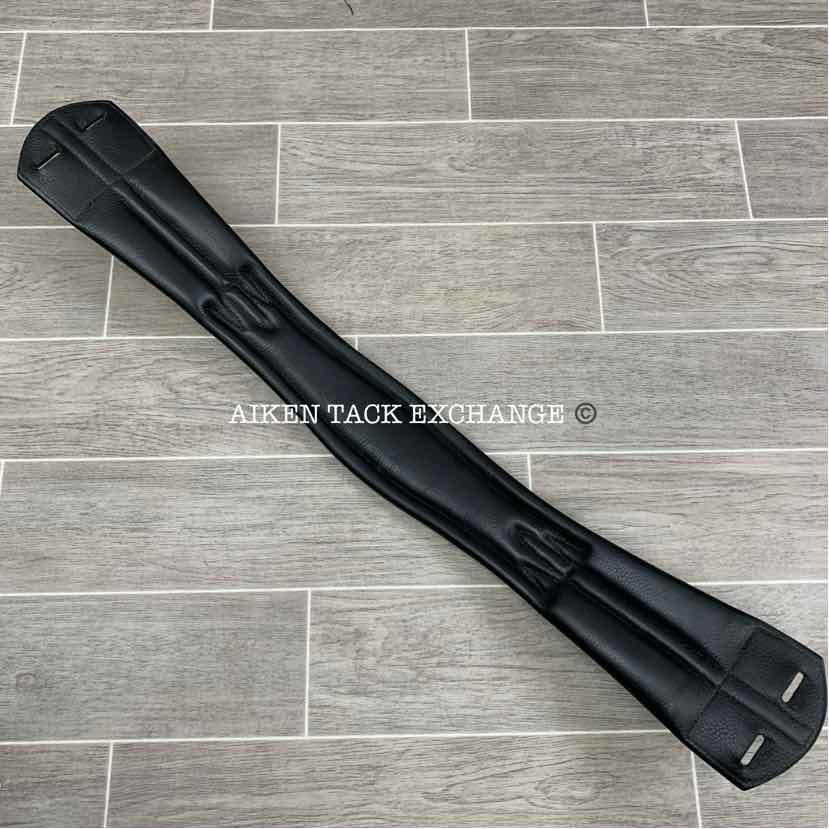 Trilogy Padded Leather Contoured Dressage Girth, Black, 26"