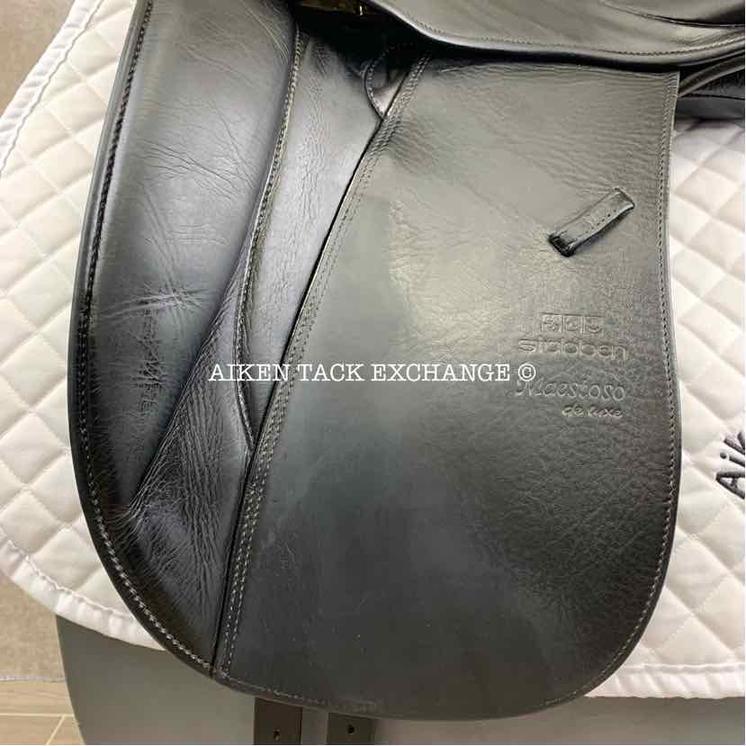 2006 Stubben Maestoso Deluxe Dressage Saddle, 18" Seat, 32cm Tree - W/XW, Wool Flocked Panels