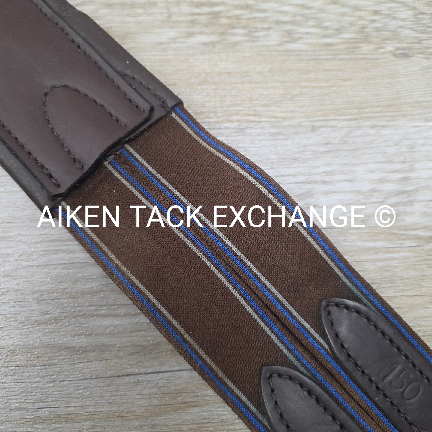 Stubben Leather Girth with Double End Elastic, Brown, 60" (150 cm)