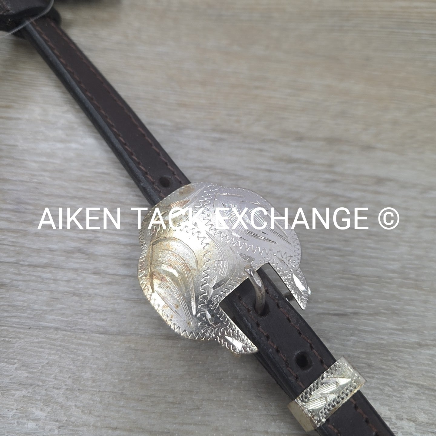 Tough1 Royal King Double Ear Show Headstall with Buckle End Split Reins, Horse