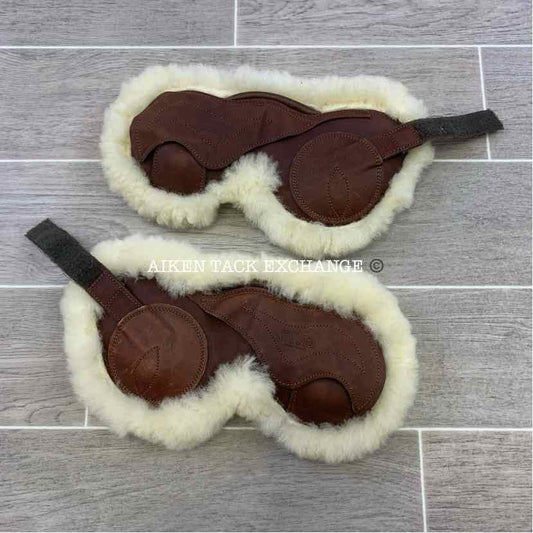 CWD Sheepskin Lined Leather Hind Fetlock Boots, Brown, Size 1 - Pony